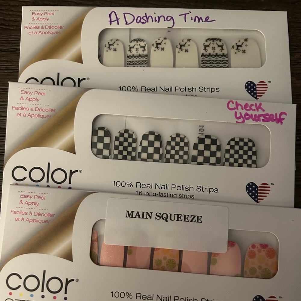 3 Sets of Color Street sets-A Dashing Time, Check Yourself & Main Squeeze